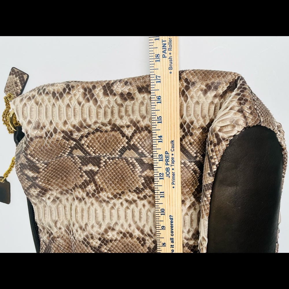 Gianni Notaro Python Oversized Shoulder Bag Beige… - image 7